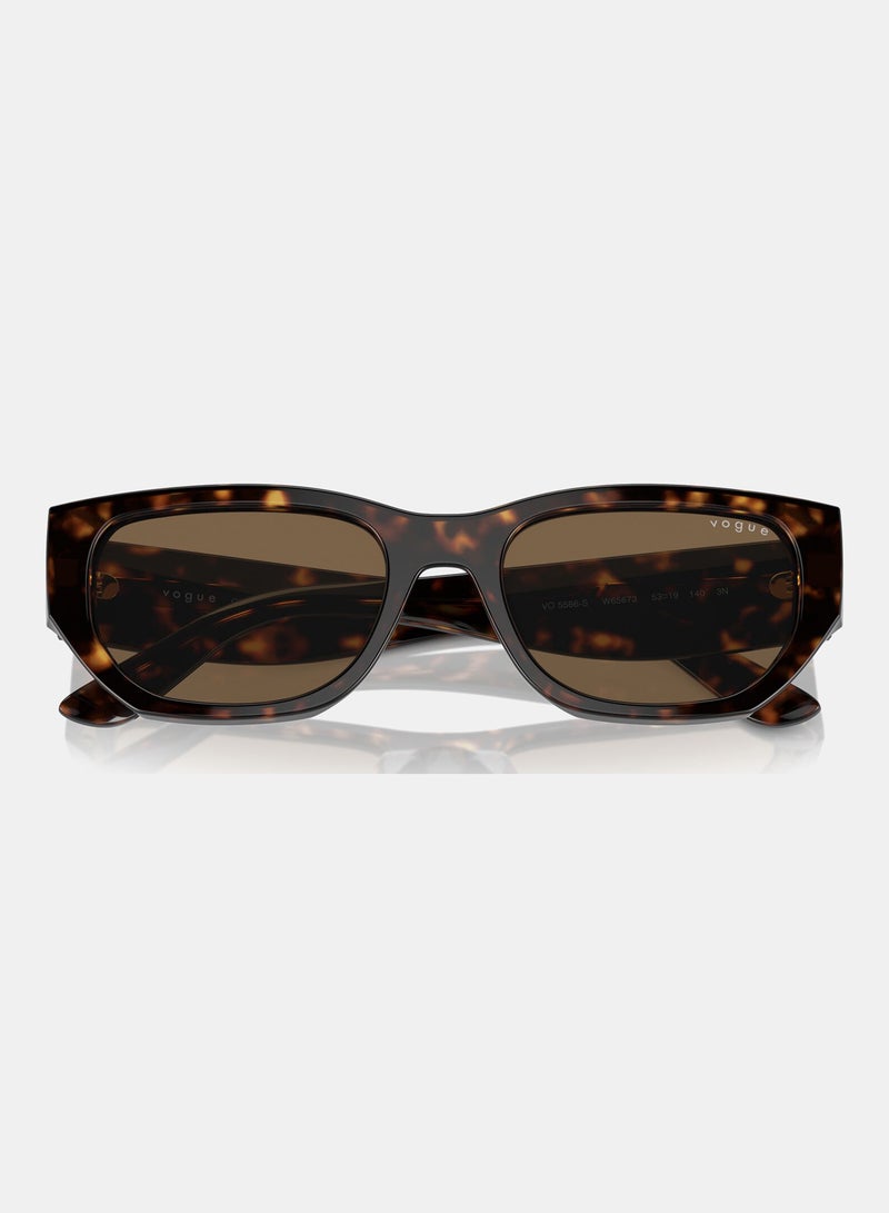 Vogue Full Rim Rectangular Sunglasses 5586S, 53, W656, 73 - Image 5